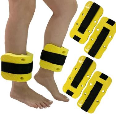 Imagem de Kit 2 Pares Caneleiras Hidroginástica Em EVA 1 à 2kg DF1094 Amarela Dafoca Sports