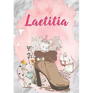 Imagem de Laetitia: Carnet de notes A5 | Prénom personnalisé Laetitia | Cadeau d'anniversaire pour fille, femme, maman, copine, sœur | Souris mignonnes en ... pages lignée, Petit Format A5 (14.8 x 21 cm)