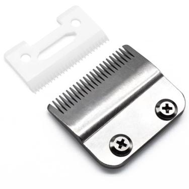 Imagem de Conjunto de lâminas de substituição profissional de 2 furos Stagger Tooth #2161, compatível com Wahl 5 Star Series Cordless Magic Clip Hair Clipper (prata)