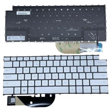 Imagem de YIJIATech ® Novo laptop com teclado integrado e chave de fenda layout dos EUA para Dell XPS 15 9500 17 9700 Precision 5550 5750 com luz de fundo sem moldura (branco)