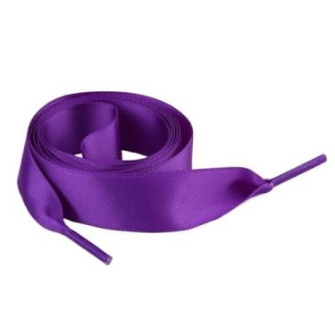 Imagem de 1Pair 2CM Width Flat Ribbon Shoe Laces Rubber Sneakers Silk Satin Shoelace Boot Shoelaces (Color : 16 Dark Purple, Size : 120cm)