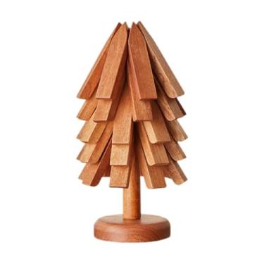 Imagem de WeiLaiKeQi Tapete isolante de madeira para bebidas, descanso para copos, jogo americano de madeira, proteção para mesa, descanso para copos para tigela, 5 Peças de Jacarandá