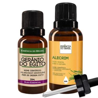 Imagem de Kit Óleo Essencial Gerânio 20Ml + Óleo Vegetal Alecrim 30Ml - Essência