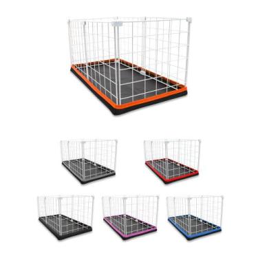 Imagem de Cercado Aramado Porquinho da Índia 30x60 Cm Branco com Bandeja Higiêni