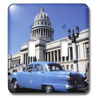 Imagem de 3dRose lsp_37737_2" Carro antigo na frente do Capitol Havanna Cuba Interruptor Duplo