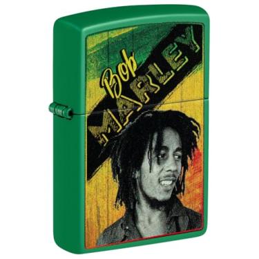 Imagem de Zippo Bob Marley Isqueiro de bolso verde grama verde fosco