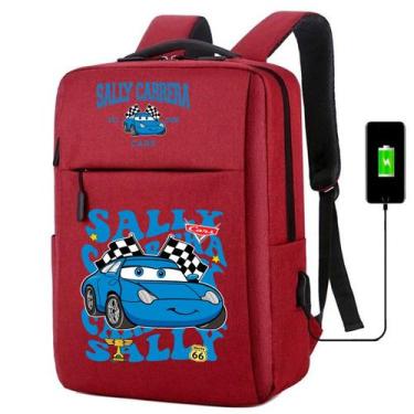 Imagem de Mochila USB Escolar Estampa Infantil Carros Notebooks, Trabalho Escola