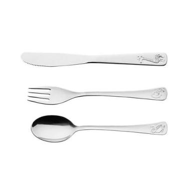 Imagem de Jogo de Talheres Infantil Tramontina Baby Aço Inox 3 Peças