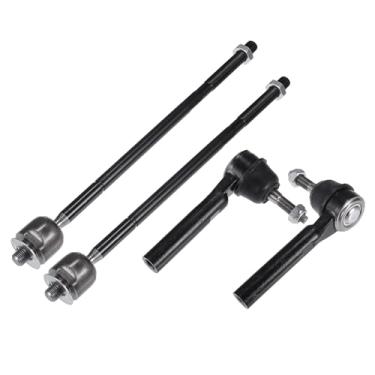 Imagem de X AUTOHAUX Kit de terminais de direção externos dianteiros internos 4 peças de suspensão para Chrysler Town & Country para Dodge Grand Caravan para Volkswagen Routan Drag Link