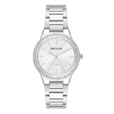 Imagem de Relógio Seculus Feminino Ref: 77295L0Svns2 Fashion Prateado