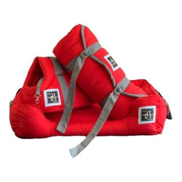 Imagem de Kit Conforto para Cães e Gatos - Cama, Bolsa e Colchonete G - Jhonny &
