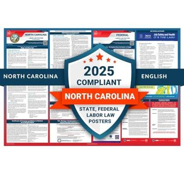 Imagem de Pôster 2025 North Carolina Labor Law State, Federal, compatível com OSHA, preciso e atualizado, inclui atualizações de junho, pôster laminado de direito do trabalho 2025 Carolina do Norte, 91 cm L x