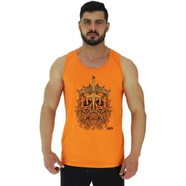 Imagem de Regata Clássica Masculina MXD Conceito Poseidon Rei Dos Mares, Laranja