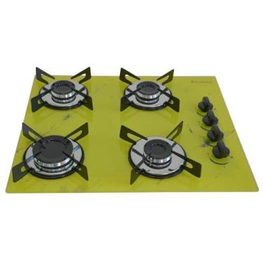 Imagem de Fogão Cooktop Chapa 4bocas Ultra Chama 127/220v Marm Amarelo - Chamala