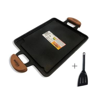 Imagem de Chapa Bifeteira Antiaderente Fogão Churrasqueira Alumínio - Alumínios 