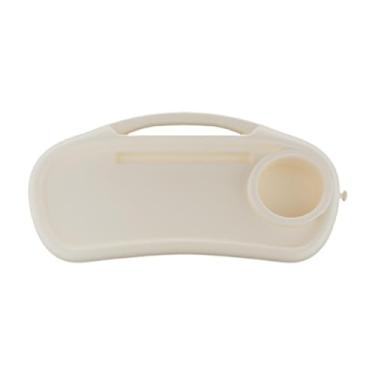 Imagem de Almencla Bandeja universal para lanche, apoio para as mãos, prato com divisória para armazenamento de carrinho, bandeja para lanche, acessórios para prato, Branco