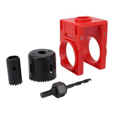 Imagem de Kit de Instalação de Fechadura de Porta, Serra de Orifício de Fechadura de Porta de Aço Carbono de Plástico Com Modelo de Guia, para Fechaduras de Portas de Madeira, Fácil