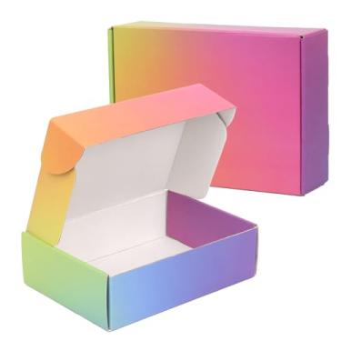 Imagem de OUGEBOX Caixas de Remessa 7X5X2 para Pequenas Empresas, Conjunto de 30 Caixas de Embalagem de Correspondência Coloridas, Caixas de Papelão Ondulado para Remessa de Correspondência