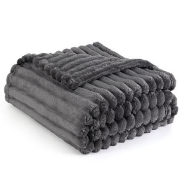 Imagem de Cobertor de Fleece Bedsure Cinza para Sofá - 130x150cm
