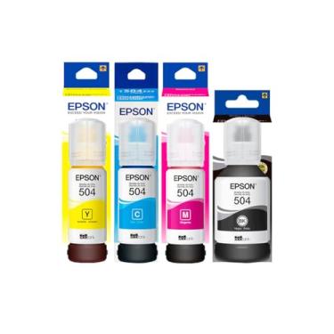 Imagem de Kit Epson Refil de Tinta T504 Preto/Magenta/Ciano/Amarelo