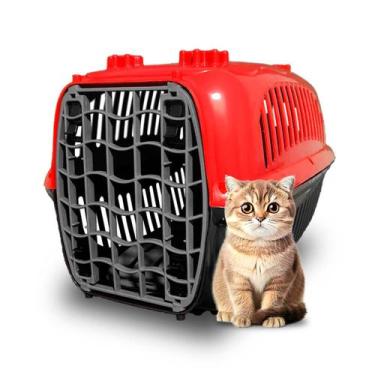 Imagem de Caixa de Transporte Para Cachorro Pequeno Burdog N1, Vermelha