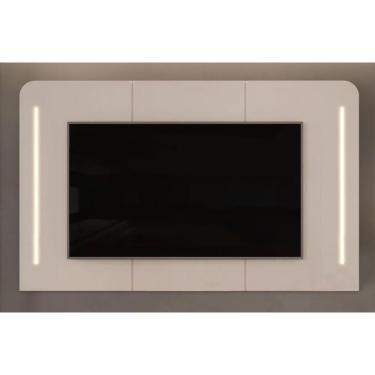 Imagem de Painel Home P-tv Até 75 Polegadas Atlas 100% Mdf c- Led 218x135cm Off White - Dj Móveis