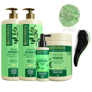 Imagem de Kit Jaborandi Bio Extratus Trio 1 Litro+Tônico +Escova/Touca