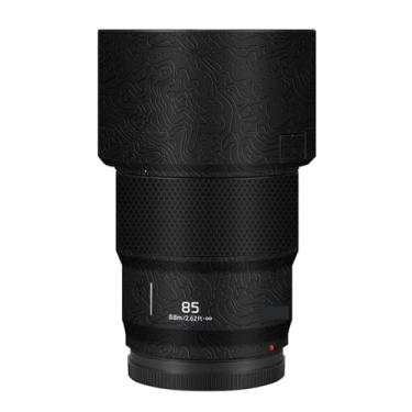 Imagem de Adesivo de câmera antiarranhões com tampa de lente 85 1.8 Película protetora decalque protetor corporal para Panasonic Lumix S 85 mm F1.8 S (contorno preto brilhante)