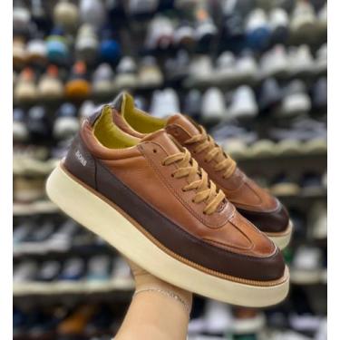 Imagem de Sapatênis HB Couro Legítimo Trilha Conforto Sofisticado Formal Casual 