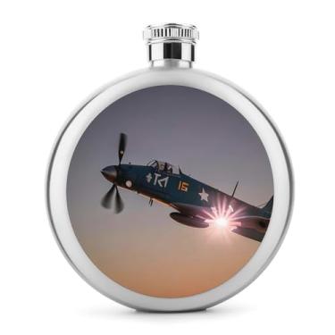 Imagem de Cantil de aço inoxidável, 2ª Guerra Mundial, avião, impressão, avião, frasco, clássico, cantil, garrafa de viagem, garrafa portátil de licor