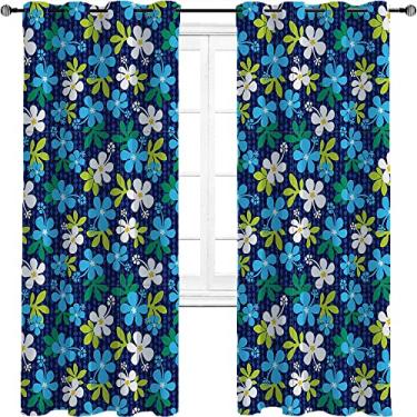 Imagem de Cortinas blackout Havaí – Cortinas de quarto e sala de estar com isolamento térmico, economia de energia e redução de ruído, para quarto, jardim de infância, sala de estar, L 213 cm x C 236 cm