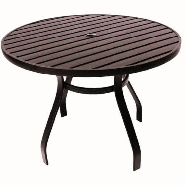 Imagem de Mesa com Tampo Ripado 90cm em Aluminio Área Externa e Interna - Loja N