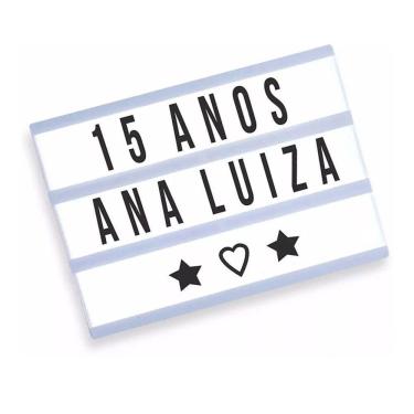 Imagem de Letreiro Quadro Led Painel Cinema A4 96 Letras Branco