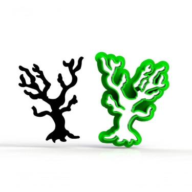 Imagem de Cortador Wandinha Addams - árvore Família Adams Addmas Tamanho 7 Cm