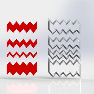 Imagem de Cortador Kit Chevron ( 2,5 3 3,5 4X6 Cm) Tamanho 6 Cm