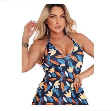 Imagem de Maiô Vestido 2 EM 1 Feminino Estampado com Saida de Praia e Piscina Co