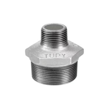 Imagem de Tupy Niple de Redução Galvanizado 1.1/2" x 1.1/4", Ferro Maleável, Acabamento Galvanizado a Quente