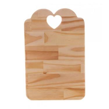 Imagem de Tabua Coração em Madeira Pinus 46x28 cm - Rojemac