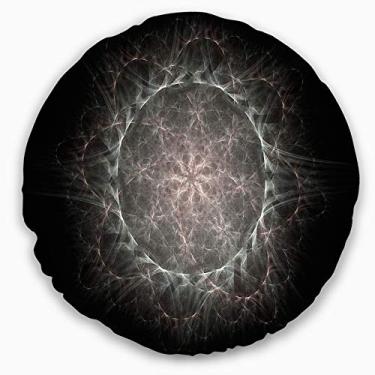 Imagem de Design de prata brilhante fractal flor floral sala de estar, sofá, almofada de alta qualidade + capa de almofada impressa em ambos os lados 40 cm