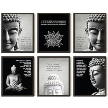 Imagem de 97 DECOR Decoração de Buda para casa - Impressões de arte de parede de Buda, pôster inspirador de citações budistas, imagens de arte de budismo, decorações de meditação zen para quarto, escritório
