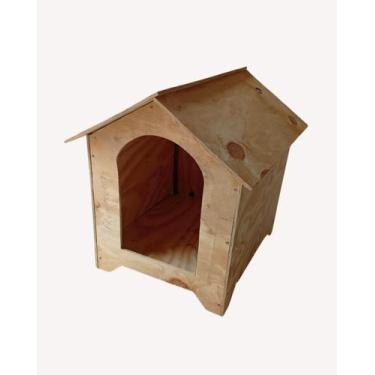 Imagem de Casinha Cachorro Madeira Compensado Naval P 50X40X50 Sem Pintura - MAP