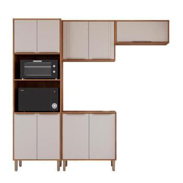 Imagem de Kit Armário Cozinha Completa Áurea 230cm 9 Portas com Balcão - Loja Do