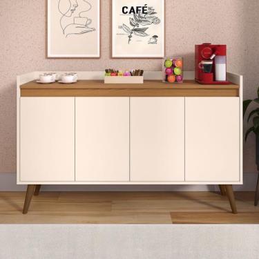 Imagem de Aparador Buffet Sala Hall De Entrada Cantinho Do Café Retrô Prateleira