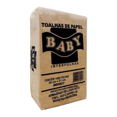 Imagem de Papel Toalha Interfolha 2 Dobras Folha Simples Branco 20x21 C/ 1.000 f