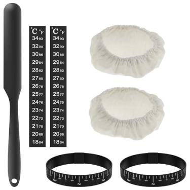 Imagem de Conjunto de substituição de 7 frascos para iniciantes de massa fermentada, sem pote incluído, faixa de alimentação marcada com data de fermento, suprimentos para assar pão de fermento, kit inicial de