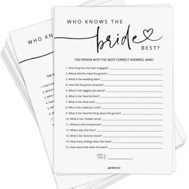 Imagem de Jogo Bridal Shower GardenCity Who Knows The Bride Best x50
