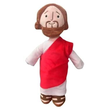 Imagem de Pelúcia Jesus Cristo 30cm – Manto – Fofa, Macia e Antialérgica (Vermelho)