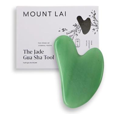 Imagem de Mount Lai Ferramenta facial Jade Gua Sha – A Pedra da Juventude Eterna – Ferramenta de esculpir rosto de pedra de jade 100% genuína para drenagem linfática, redução de inchaço e brilho atemporal