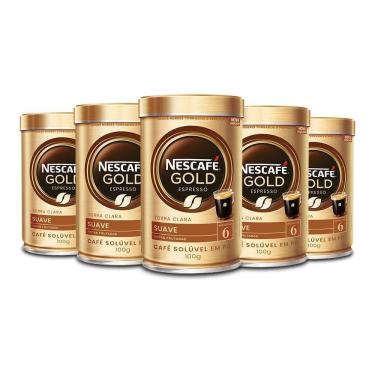 Imagem de Café Solúvel Nescafé Gold Espresso Suave Kit 5 Latas 100G