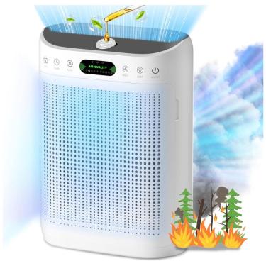 Imagem de Purificador de Ar para Ambientes até 167m² com Filtro H13 True HEPA, Sensor de Qualidade, Display LED e Função de Aromaterapia, 110V